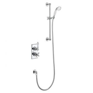 Burlington Trent Thermostatic Single Function Shower Valve with Rail, Hose and Handset