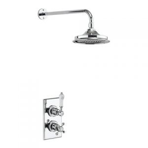 Burlington Trent Thermostatic Single Outlet Shower Valve and 6 inch Shower Head