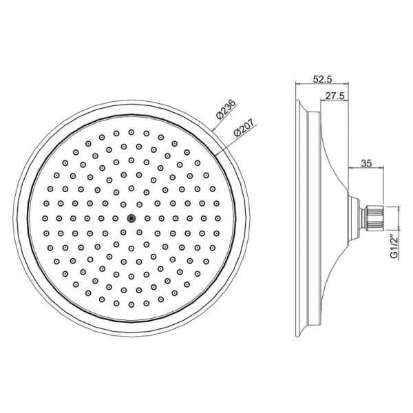 Burlington Riviera Gold 9 Inch Shower Head #2
