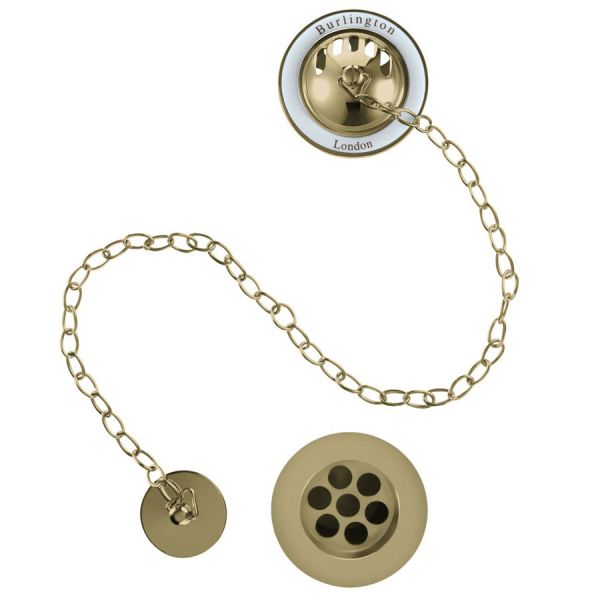 Burlington Gold Plug and Chain Bath Waste W3 GOLD