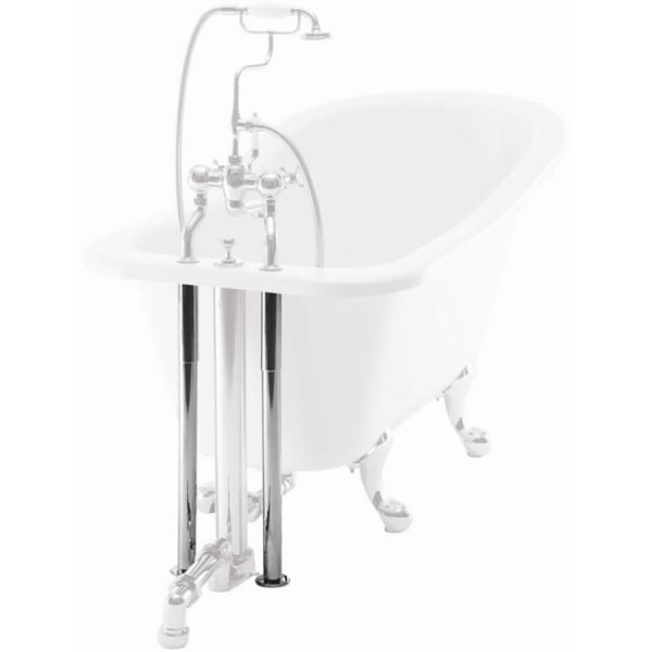 Burlington Chrome Decorative Bath Pipe Shrouds W6 #2