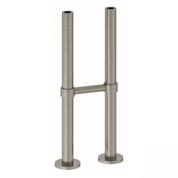 Burlington Brushed Nickel Stand Pipes with Horizontal Support Bar W7 BNKL