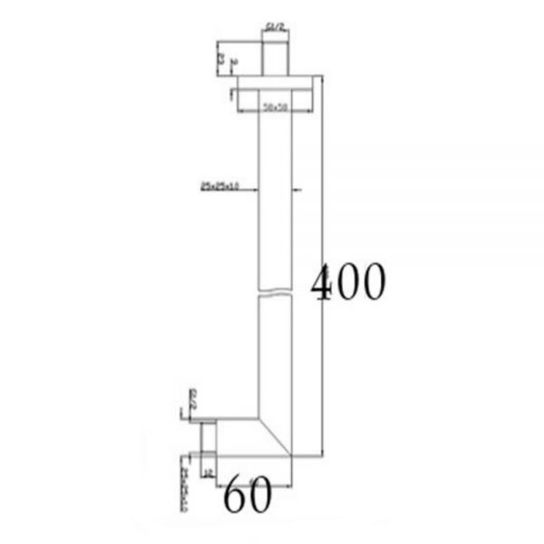 JTP Athena Chrome Square Thermostatic Three Outlet Bath Kit with Shower, Bath Filler and Handset #5