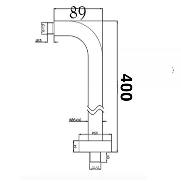 JTP Florence Chrome 400mm Round Wall Mounted Shower Arm #2