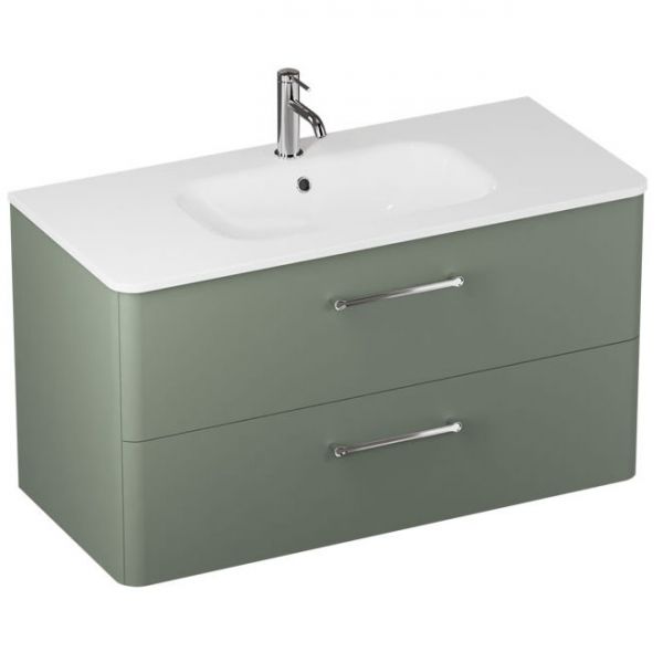 Britton Camberwell 1000mm Matt Green Wall Hung Vanity Unit and Basin