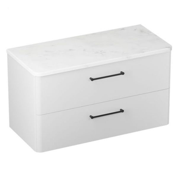 Britton Camberwell 1000mm Matt White Wall Hung Vanity Unit and Worktop #2