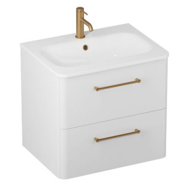 Britton Camberwell 600mm Matt White Wall Hung Vanity Unit and Basin #2