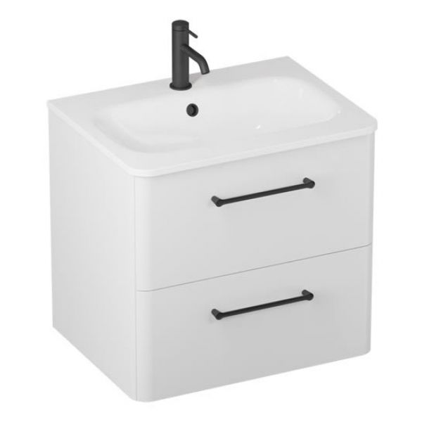 Britton Camberwell 600mm Matt White Wall Hung Vanity Unit and Basin #3