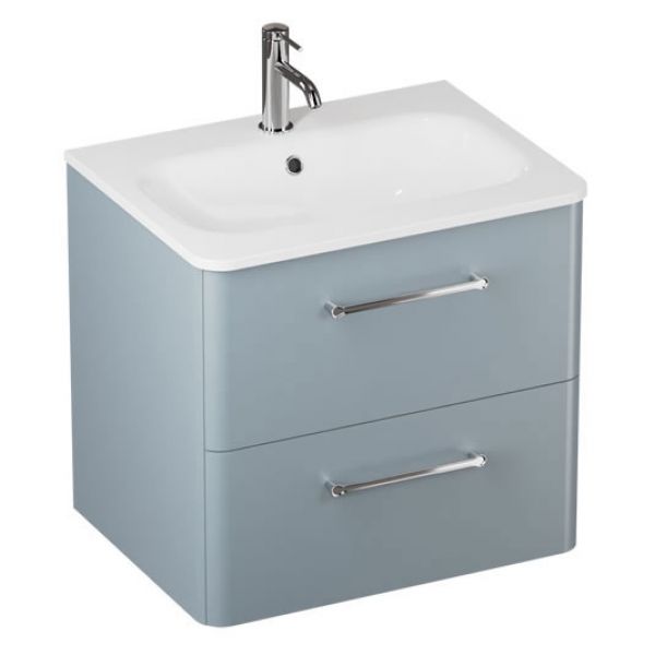 Britton Camberwell 600mm Matt Blue Wall Hung Vanity Unit and Basin