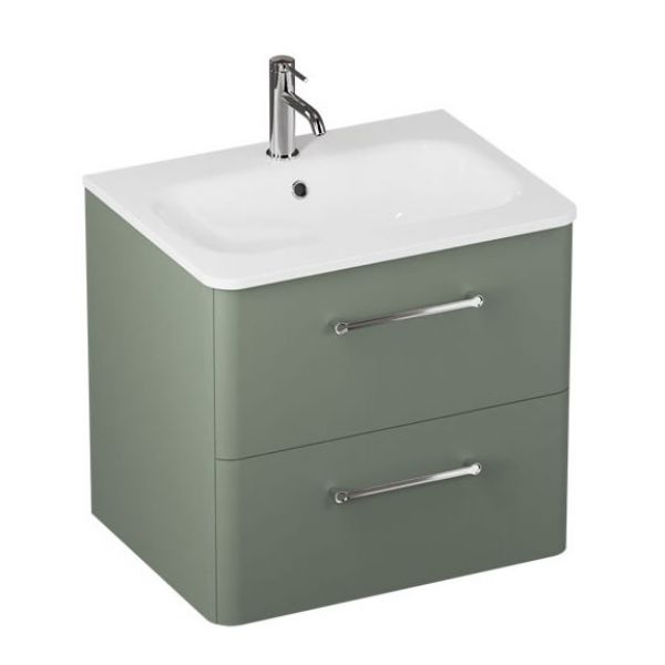 Britton Camberwell 600mm Matt Green Wall Hung Vanity Unit and Basin