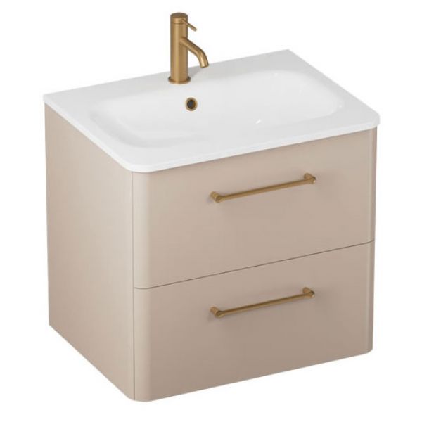 Britton Camberwell 600mm Matt Beige Wall Hung Vanity Unit and Basin #2