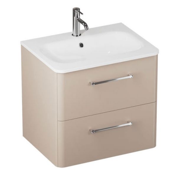 Britton Camberwell 600mm Matt Beige Wall Hung Vanity Unit and Basin