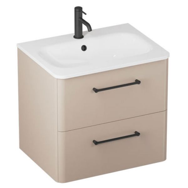 Britton Camberwell 600mm Matt Beige Wall Hung Vanity Unit and Basin #3
