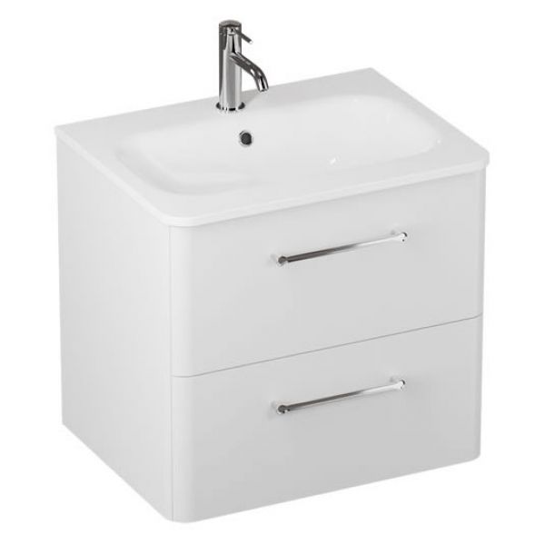 Britton Camberwell 600mm Matt White Wall Hung Vanity Unit and Basin