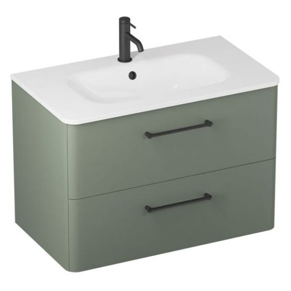 Britton Camberwell 800mm Matt Green Wall Hung Vanity Unit and Basin #3