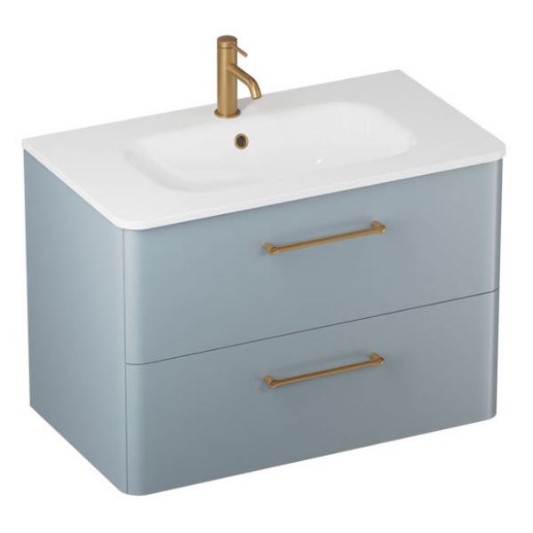 Britton Camberwell 600mm Matt Blue Wall Hung Vanity Unit and Basin #2