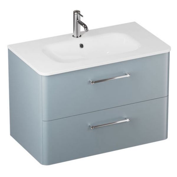 Britton Camberwell 800mm Matt Blue Wall Hung Vanity Unit and Basin