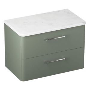 Britton Camberwell 800mm Matt Green Wall Hung Vanity Unit and Worktop