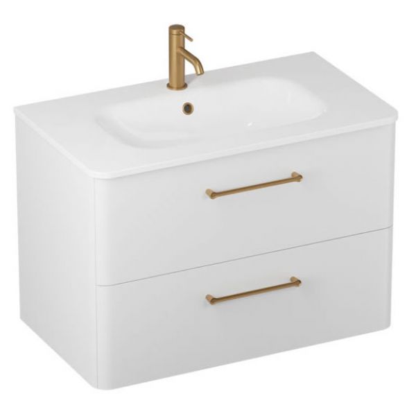Britton Camberwell 800mm Matt White Wall Hung Vanity Unit and Basin #2