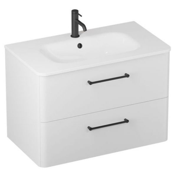 Britton Camberwell 800mm Matt White Wall Hung Vanity Unit and Basin #3