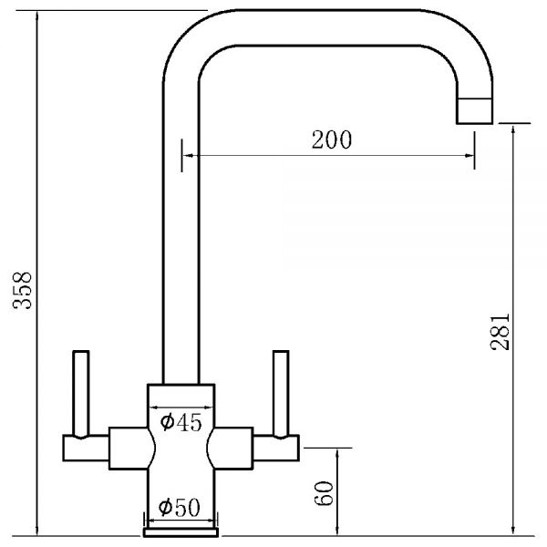Clearwater Calypso D Twin Lever Stainless Steel Polished Monobloc Kitchen Sink Mixer Tap #2