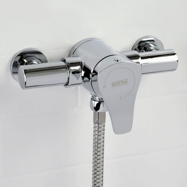 Bristan Capri3 Chrome Thermostatic Exposed Shower Valve with Riser Kit #6