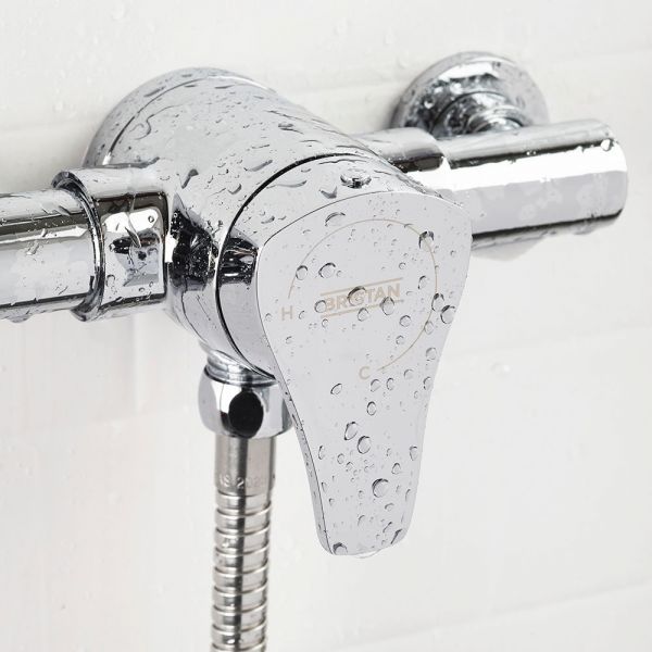Bristan Capri3 Chrome Thermostatic Exposed Shower Valve with Riser Kit #7