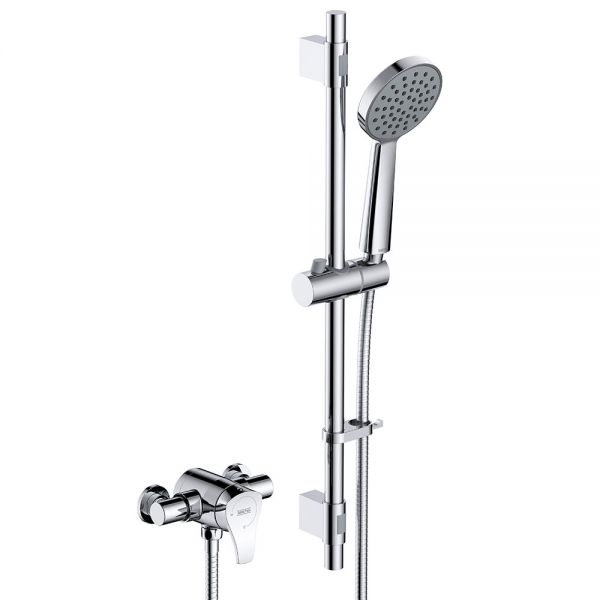 Bristan Capri3 Chrome Thermostatic Exposed Shower Valve with Riser Kit