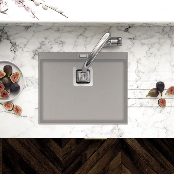 Clearwater Capri 1 Bowl Inset Fossil Granite Kitchen Sink 555 x 455 #3