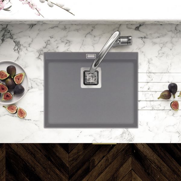 Clearwater Capri 1 Bowl Inset Steel Granite Kitchen Sink 555 x 455 #3