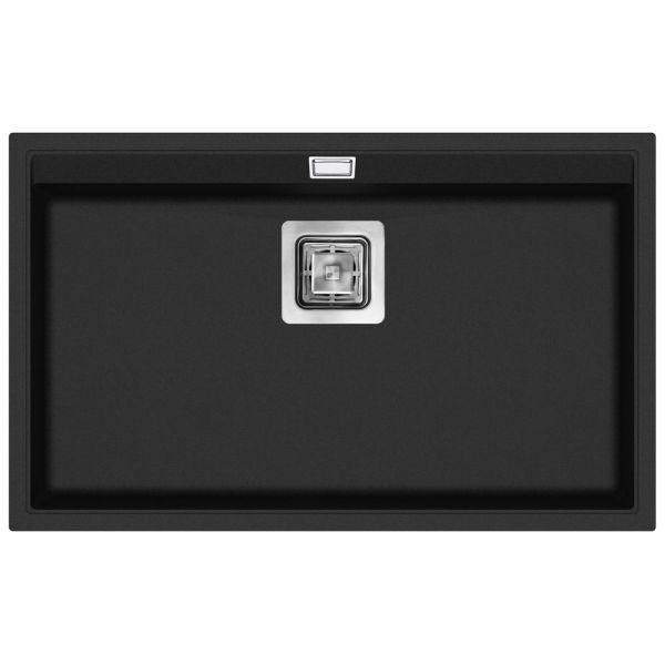 Clearwater Capri 1 Bowl Inset Jet Granite Kitchen Sink 740 x 455