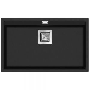 Clearwater Capri 1 Bowl Inset Jet Granite Kitchen Sink 740 x 455