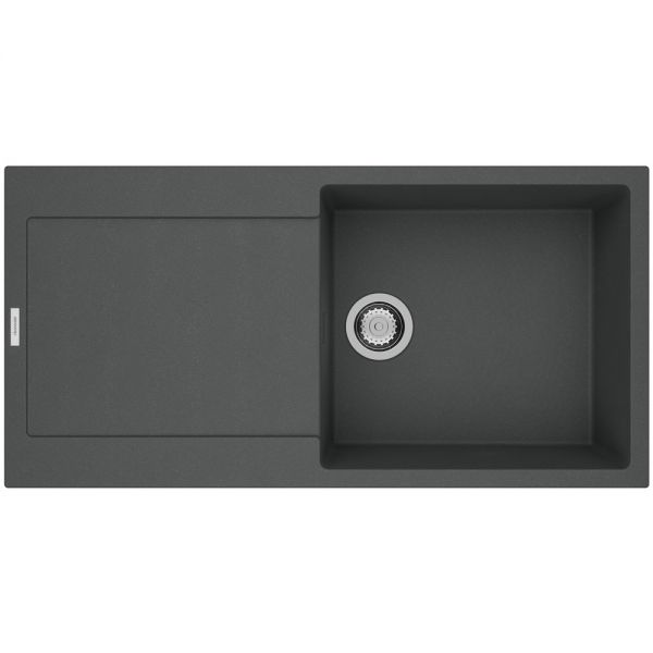 Clearwater Carina 1 Large Bowl Inset Basalt Granite Kitchen Sink with Drainer 1000 x 500