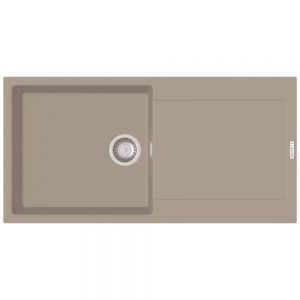 Clearwater Carina 1 Large Bowl Inset Concrete Granite Kitchen Sink with Drainer 1000 x 500
