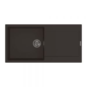 Clearwater Carina 1 Large Bowl Inset Mocha Granite Kitchen Sink with Drainer 1000 x 500