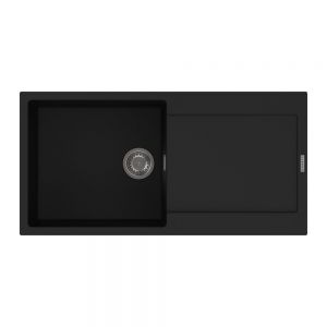 Clearwater Carina 1 Large Bowl Inset Onyx Granite Kitchen Sink with Drainer 1000 x 500