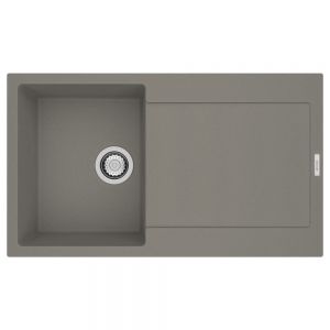 Clearwater Carina 1 Bowl Inset Concrete Granite Kitchen Sink with Drainer 860 x 500