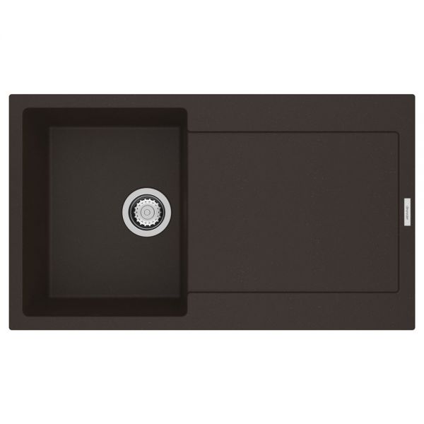 Clearwater Carina 1 Bowl Inset Mocha Granite Kitchen Sink with Drainer 860 x 500