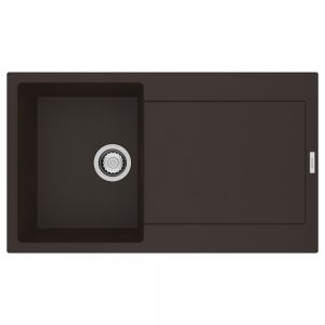 Clearwater Carina 1 Bowl Inset Mocha Granite Kitchen Sink with Drainer 860 x 500