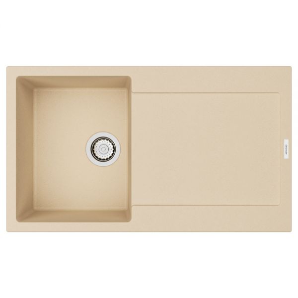 Clearwater Carina 1 Bowl Inset Moonstone Granite Kitchen Sink with Drainer 860 x 500