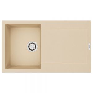 Clearwater Carina 1 Bowl Inset Moonstone Granite Kitchen Sink with Drainer 860 x 500