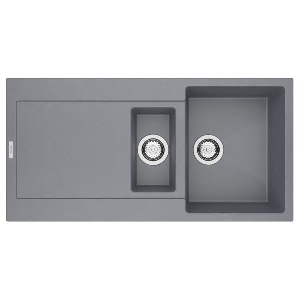 Clearwater Carina 1.5 One and a Half Bowl Inset Croma Granite Kitchen Sink with Drainer 1000 x 500