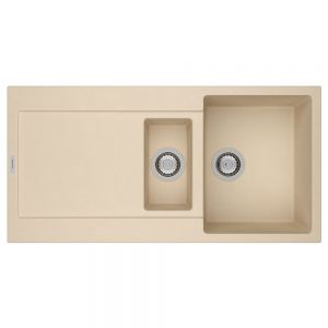 Clearwater Carina 1.5 One and a Half Bowl Inset Moonstone Granite Kitchen Sink with Drainer 1000 x 500