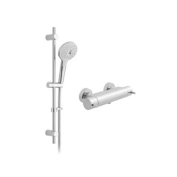 Vado Celsius Chrome Riser Rail Thermostatic Shower Kit CEL170134
