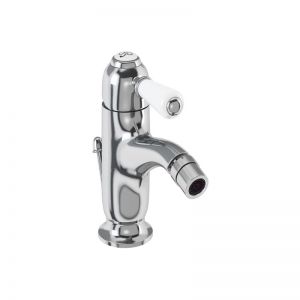 Burlington Chelsea Chrome Mono Bidet Mixer Tap With White Lever CH23