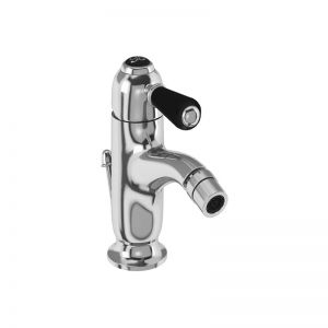 Burlington Chelsea Chrome Mono Bidet Mixer Tap With Black Lever CH23 BLA