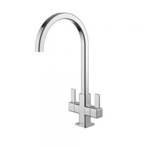 Clearwater Cherika C Twin Lever Chrome Monobloc Kitchen Sink Mixer Tap