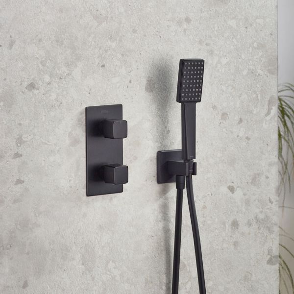 Bristan Cobalt Matt Black 2 Outlet Shower Pack with Overhead Shower and Handset #3