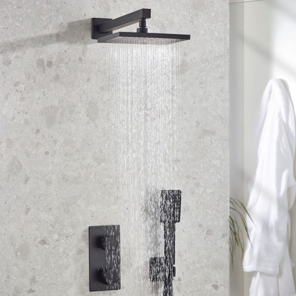 Bristan Cobalt Matt Black 2 Outlet Shower Pack with Overhead Shower and Handset #2