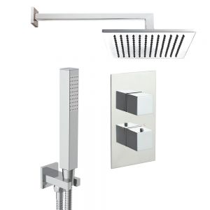 JTP Athena Chrome Square Thermostatic Two Outlet Shower Kit